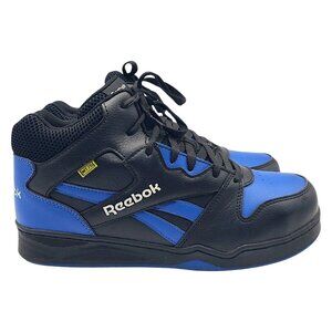 Reebok BB4500 Work Men's High Top Boots RB4166 Size 10.5 Black & Blue CushGuard